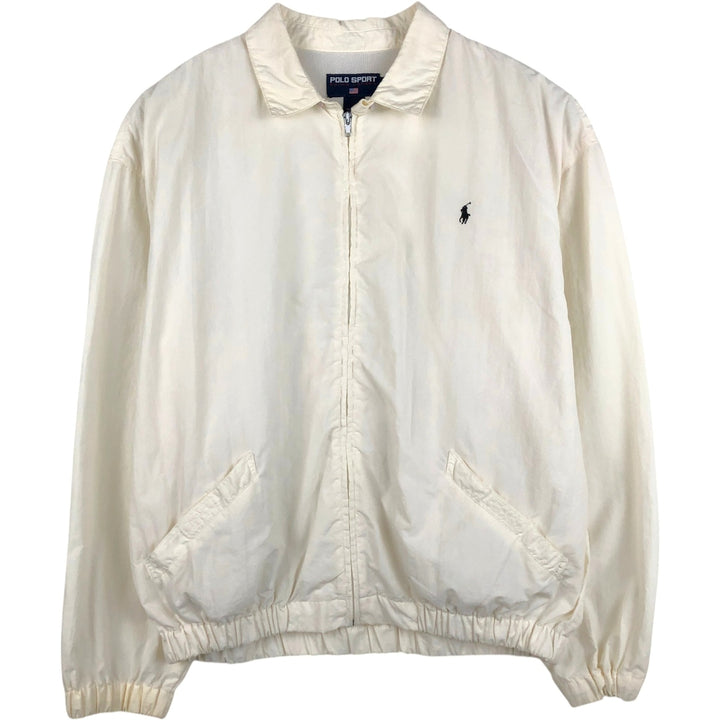 1990'S Ralph Lauren POLO SPORT Swing Top Sports Jacket, Made in USA, Men's Size XL (approx.) Nylon white type Vintage Second Hand
