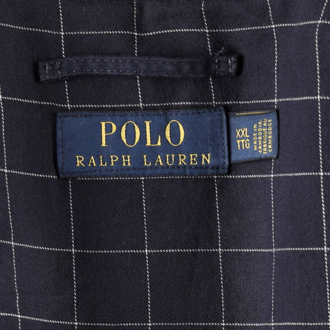 Ralph Lauren POLO RALPH LAUREN Swing Top Sports Jacket Men's XXL polyester navy blue type Vintage Second Hand