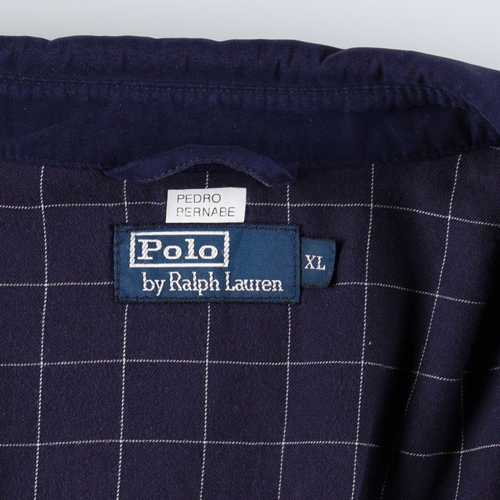 Ralph Lauren POLO by Ralph Lauren Swing Top Sports Jacket Men's XL polyester navy blue type Vintage Second Hand