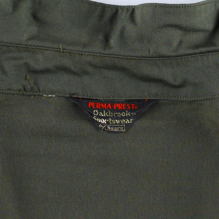 ~90'S Sears Oakbrook Sportswear Swing Top Sport Jacket, Men's XL equivalent, Vintage Dacron Polyester Khaki type Vintage Second Hand