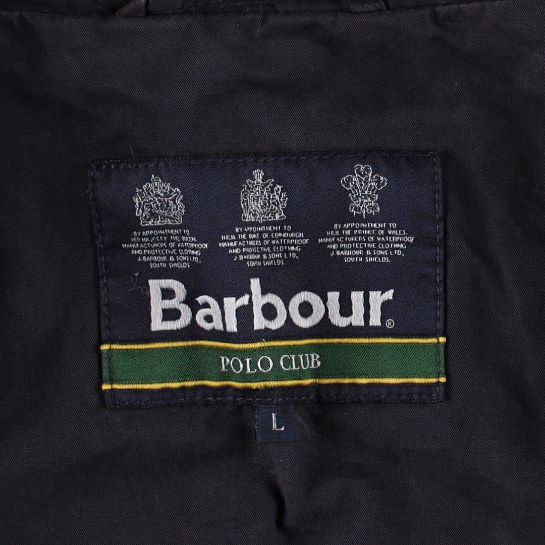 Barbour POLO CLUB 3-Warrant Swing Top Sport Jacket, Men's Size L (approx.) cotton black type Vintage Second Hand