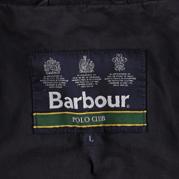 Barbour POLO CLUB 3-Warrant Swing Top Sport Jacket, Men's Size L (approx.) cotton black type Vintage Second Hand