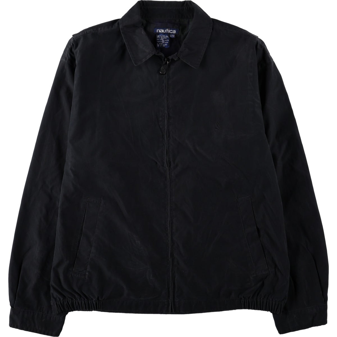 90'S NAUTICA swing top sports jacket, men's XL size, vintage polyester black type Vintage Second Hand