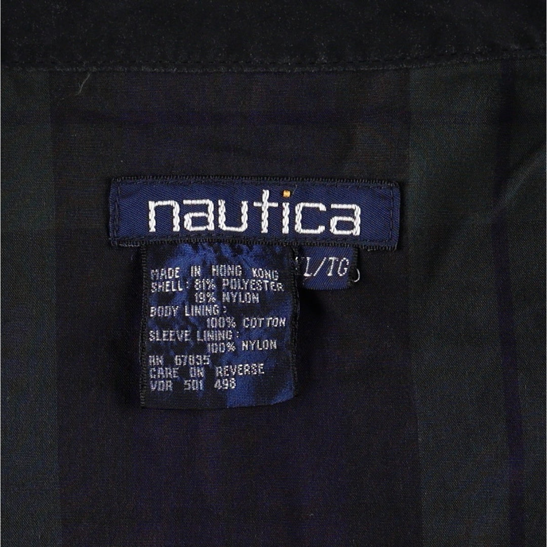 90'S NAUTICA swing top sports jacket, men's XL size, vintage polyester black type Vintage Second Hand