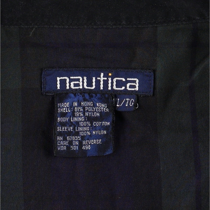 90'S NAUTICA swing top sports jacket, men's XL size, vintage polyester black type Vintage Second Hand