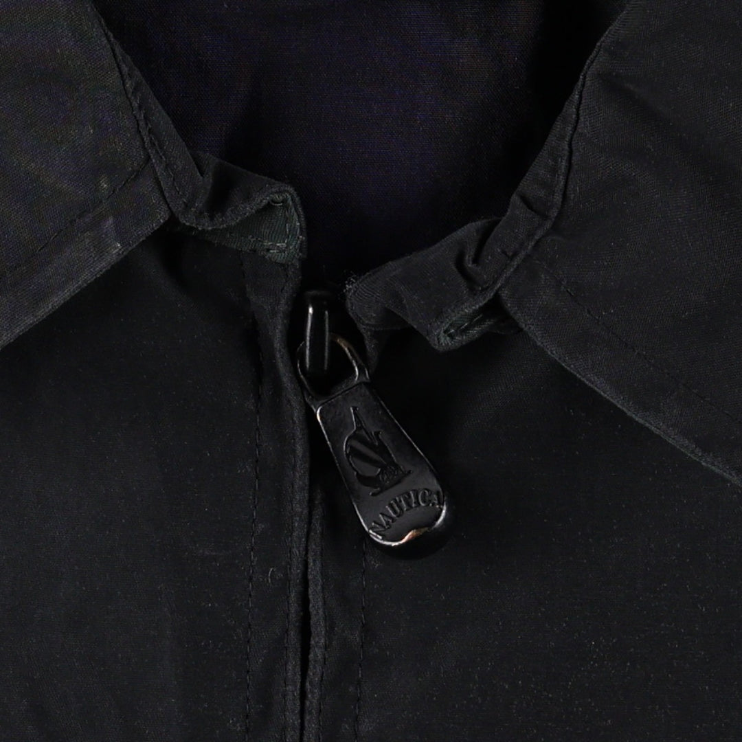 90'S NAUTICA swing top sports jacket, men's XL size, vintage polyester black type Vintage Second Hand