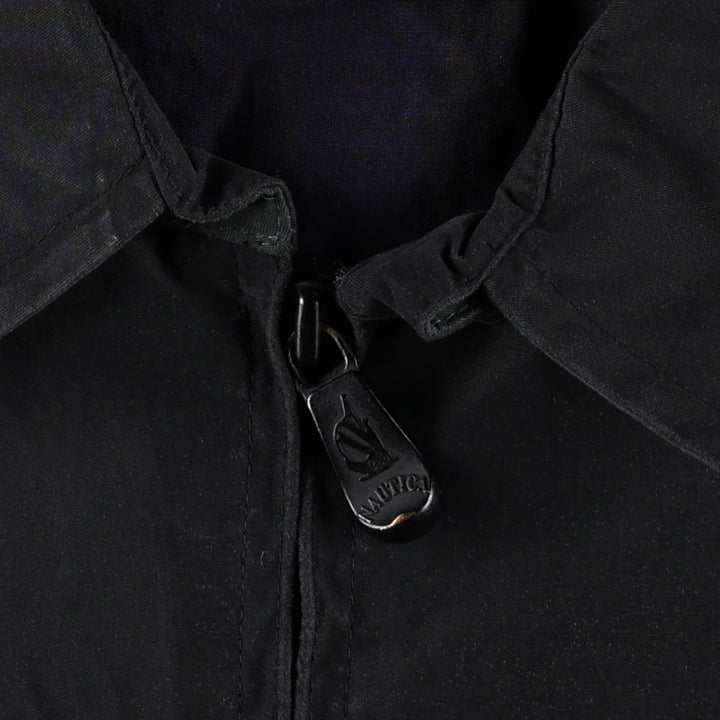 90'S NAUTICA swing top sports jacket, men's XL size, vintage polyester black type Vintage Second Hand