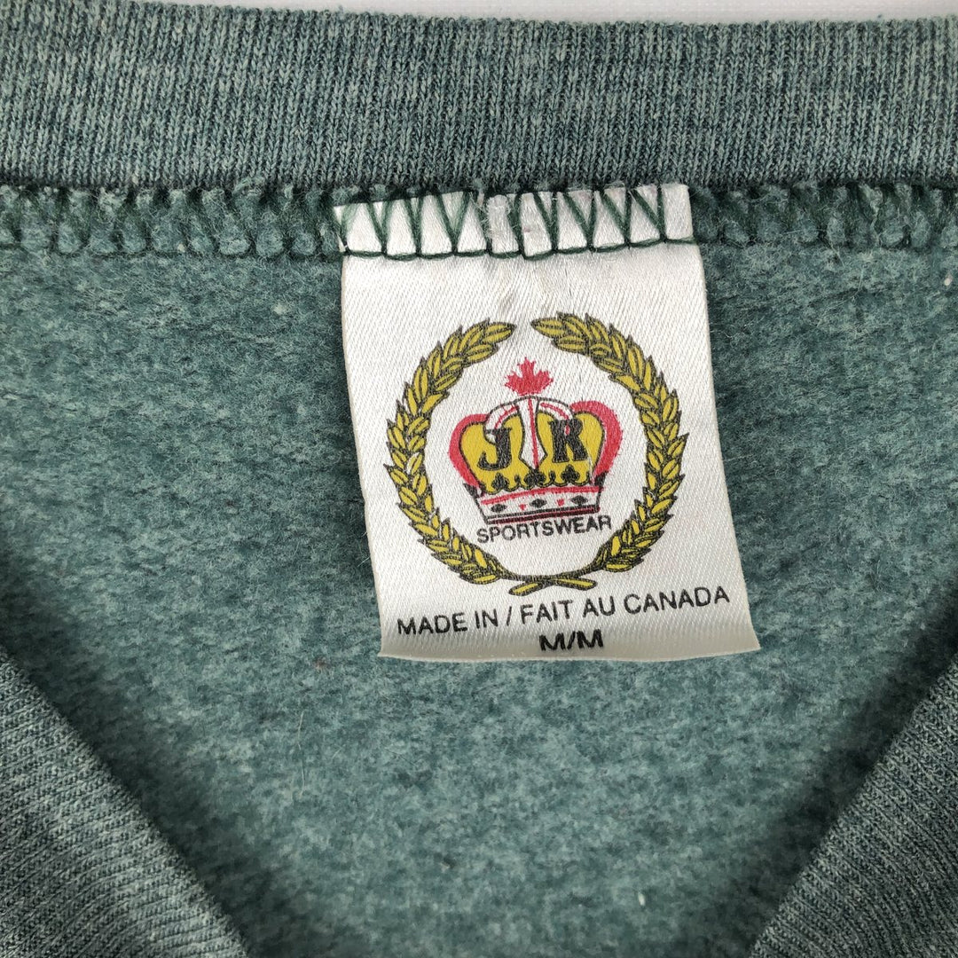 90'S JR Sportswear Sheep Pattern Animal Sweatshirt, Made in Canada, Men's Size M (approx.), Vintage polyester Khaki type Vintage Second Hand