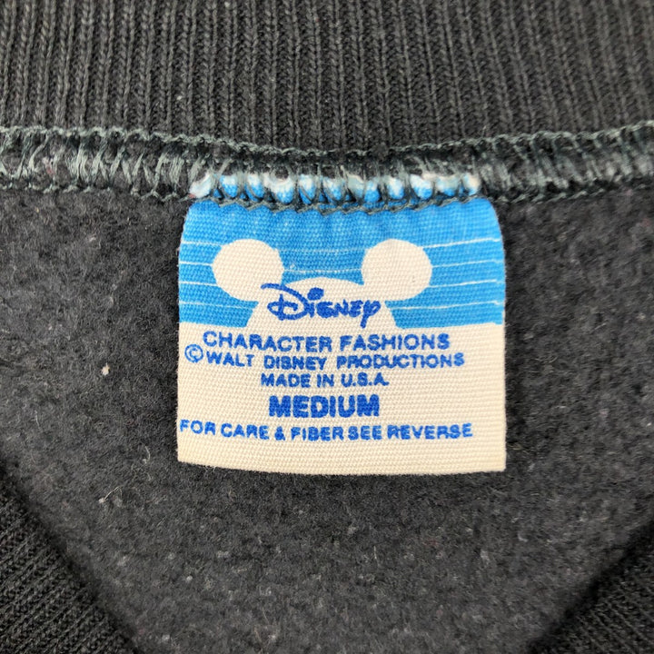 Disneyland MICKEY MOUSE Mickey Mouse Character Sweatshirt, Made in USA, Men's Size M polyester black type Vintage Second Hand
