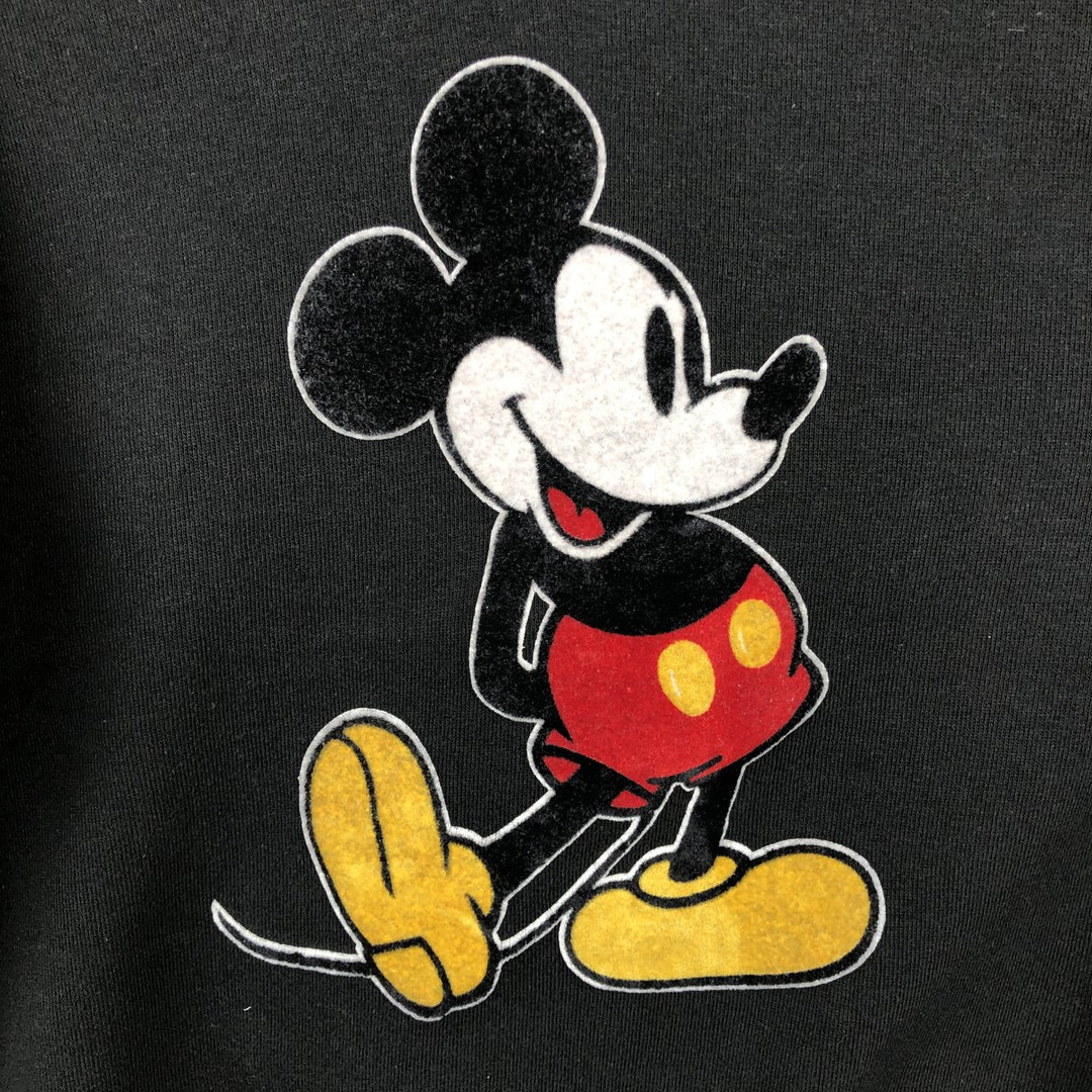Disneyland MICKEY MOUSE Mickey Mouse Character Sweatshirt, Made in USA, Men's Size M polyester black type Vintage Second Hand