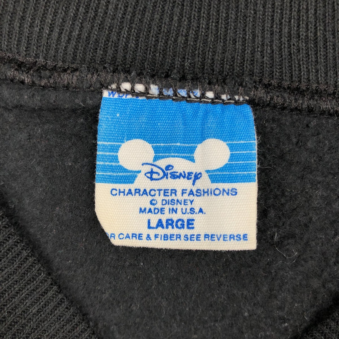 Disneyland MICKEY MOUSE Mickey Mouse Character Sweatshirt, Made in USA, Men's Size L (approx.) polyester black type Vintage Second Hand