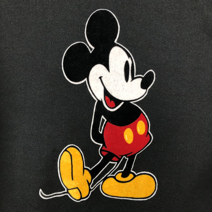 Disneyland MICKEY MOUSE Mickey Mouse Character Sweatshirt, Made in USA, Men's Size L (approx.) polyester black type Vintage Second Hand