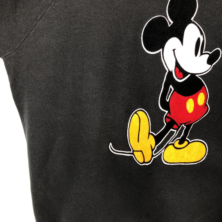 Disneyland MICKEY MOUSE Mickey Mouse Character Sweatshirt, Made in USA, Men's Size L (approx.) polyester black type Vintage Second Hand