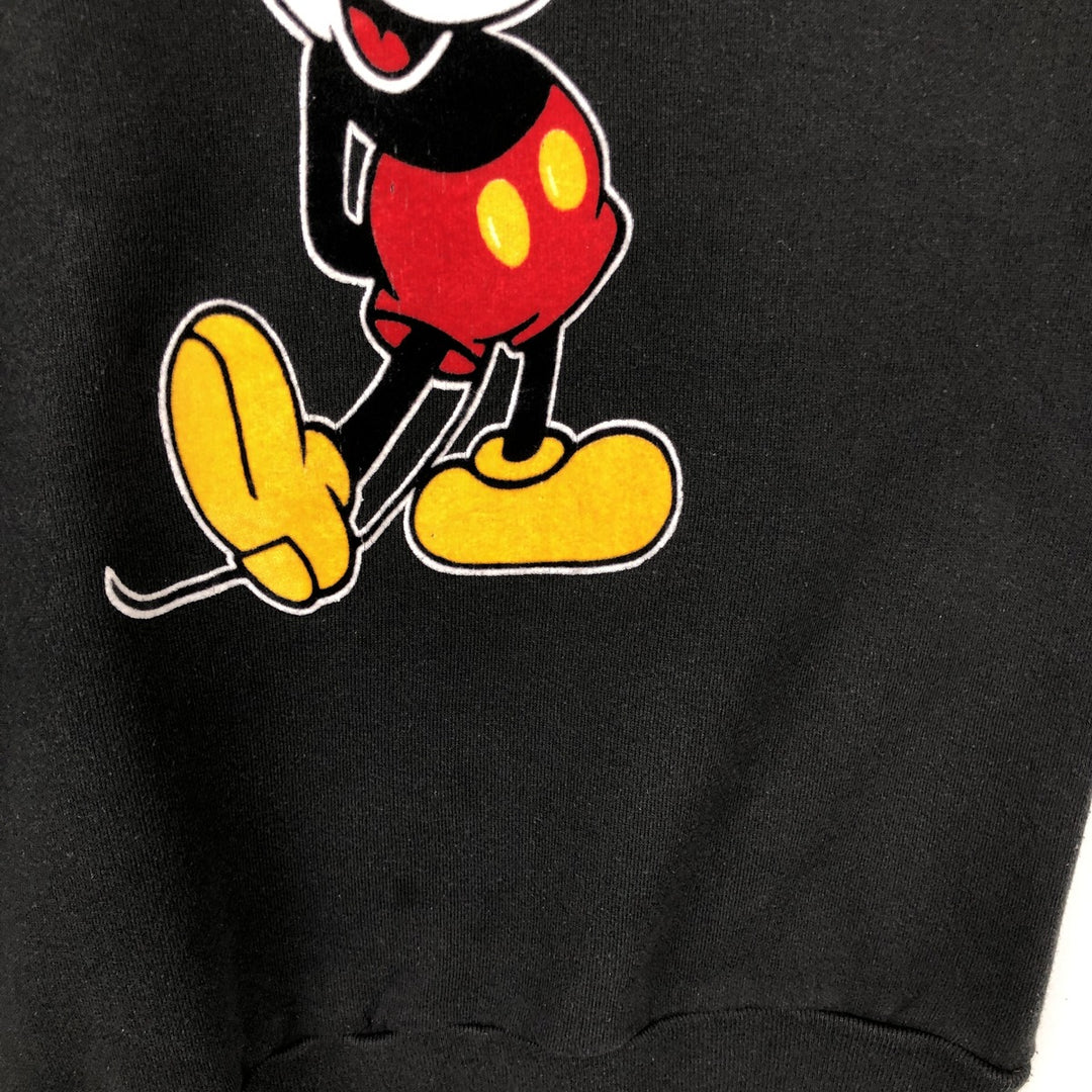 Disneyland MICKEY MOUSE Mickey Mouse Character Sweatshirt, Made in USA, Men's Size L (approx.) polyester black type Vintage Second Hand