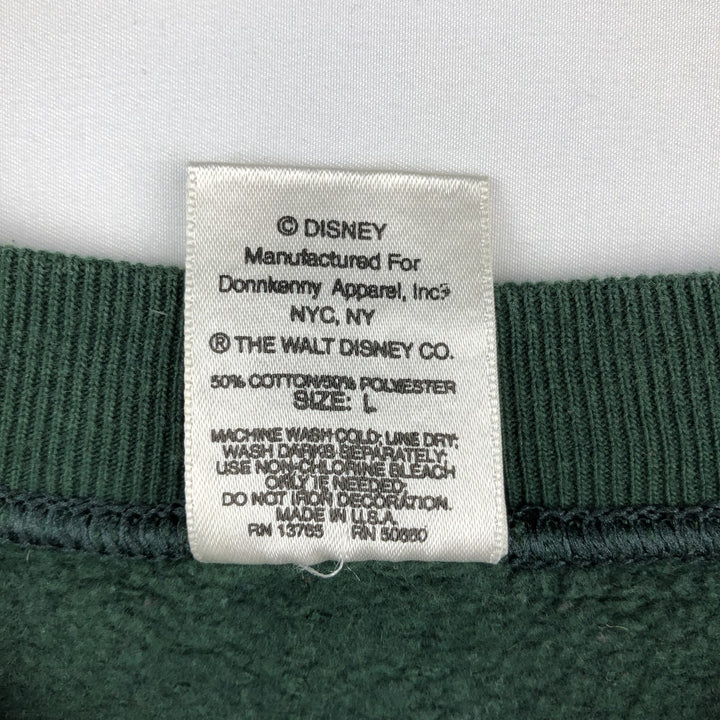 MICKEY and CO. MICKEY MOUSE Mickey Mouse Character Sweatshirt, Made in USA, Men's Size L (Equivalent), Vintage cotton green type Vintage Second Hand