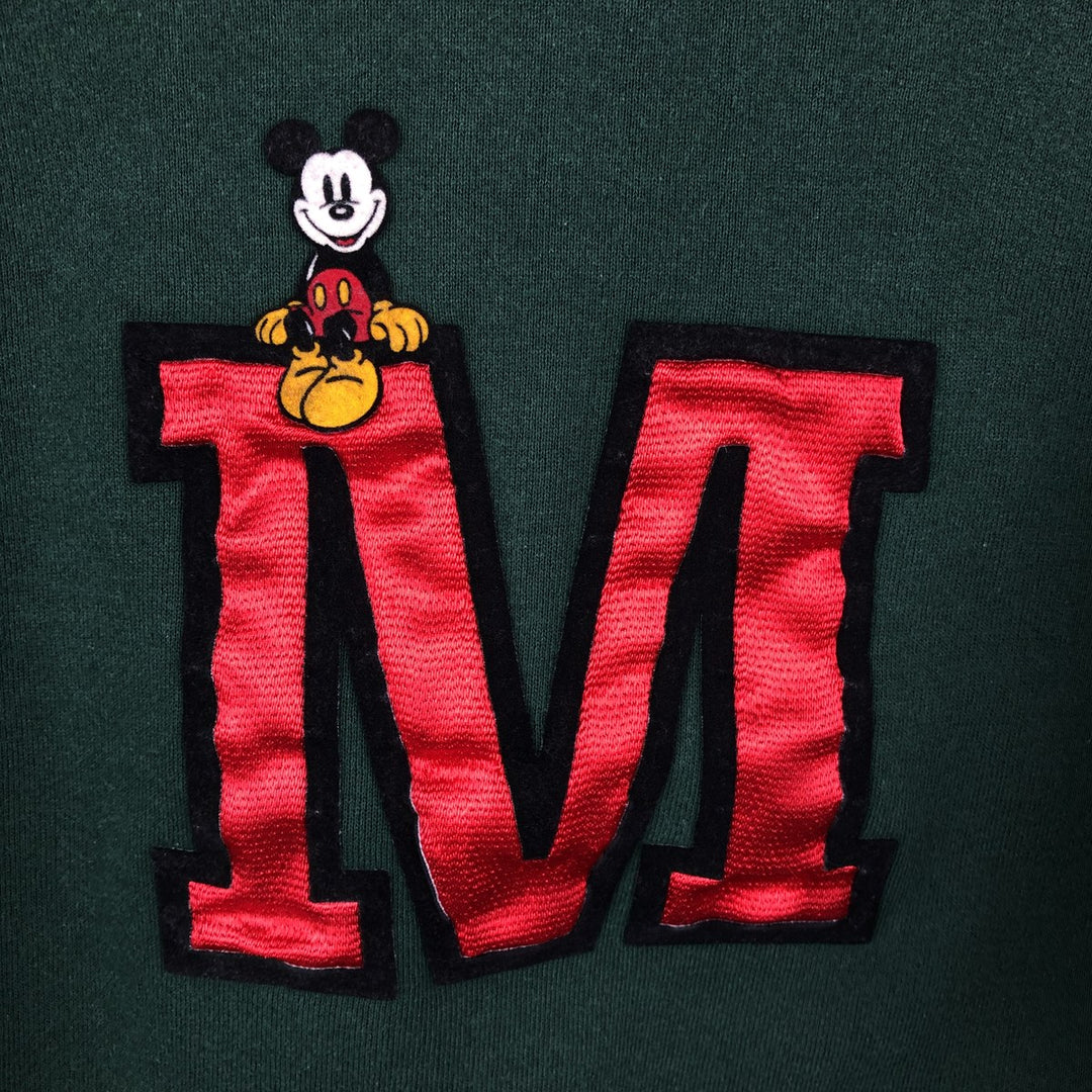 MICKEY and CO. MICKEY MOUSE Mickey Mouse Character Sweatshirt, Made in USA, Men's Size L (Equivalent), Vintage cotton green type Vintage Second Hand