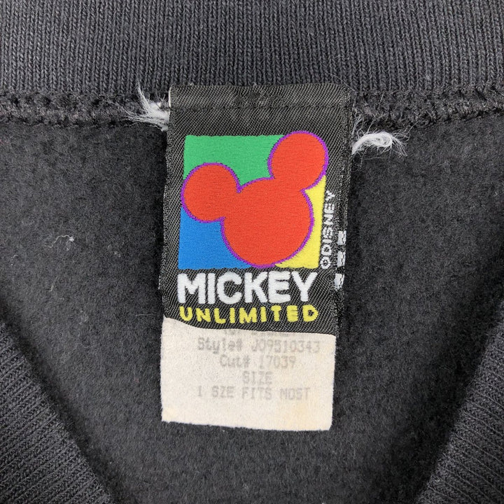 90'S Disney Mickey Mouse character sweatshirt, sweatshirt, made in USA, men's XL size, vintage polyester black type Vintage Second Hand