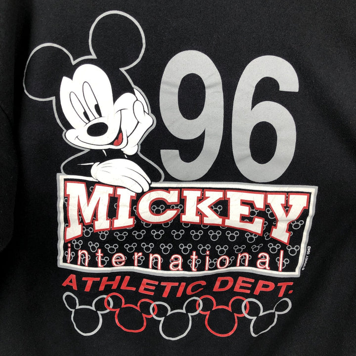 90'S Disney Mickey Mouse character sweatshirt, sweatshirt, made in USA, men's XL size, vintage polyester black type Vintage Second Hand