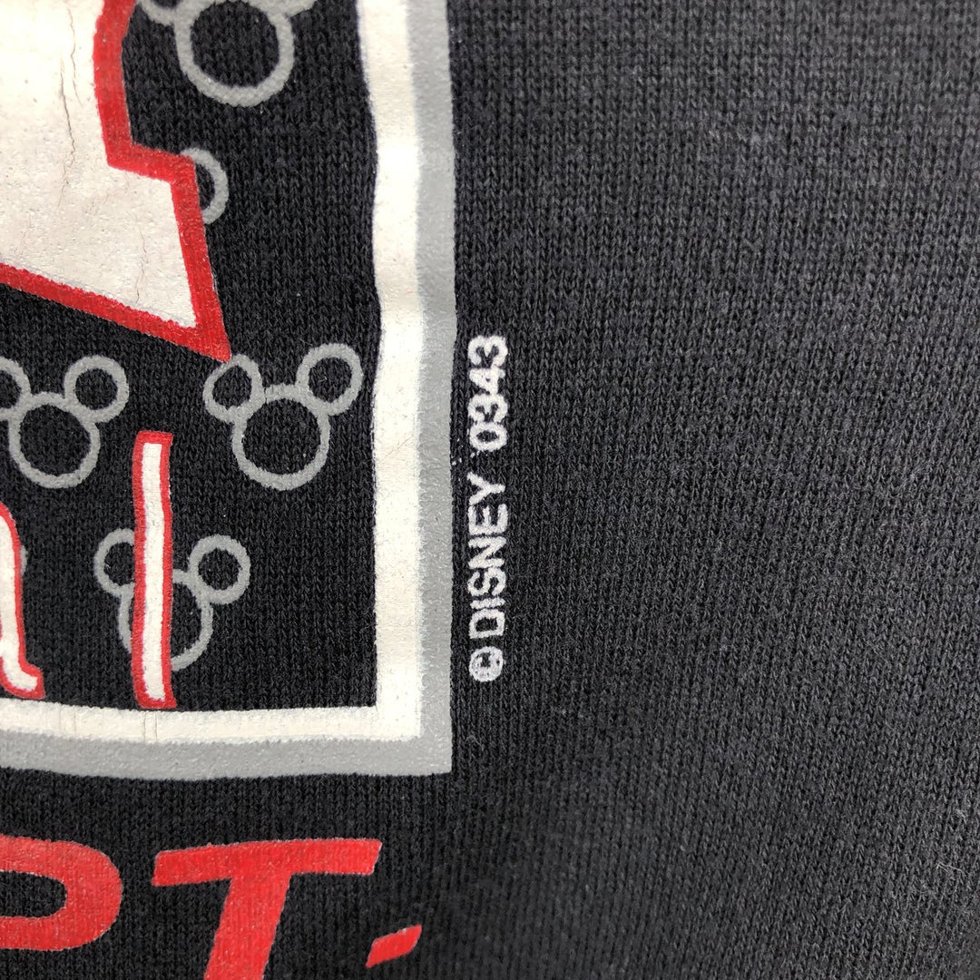 90'S Disney Mickey Mouse character sweatshirt, sweatshirt, made in USA, men's XL size, vintage polyester black type Vintage Second Hand