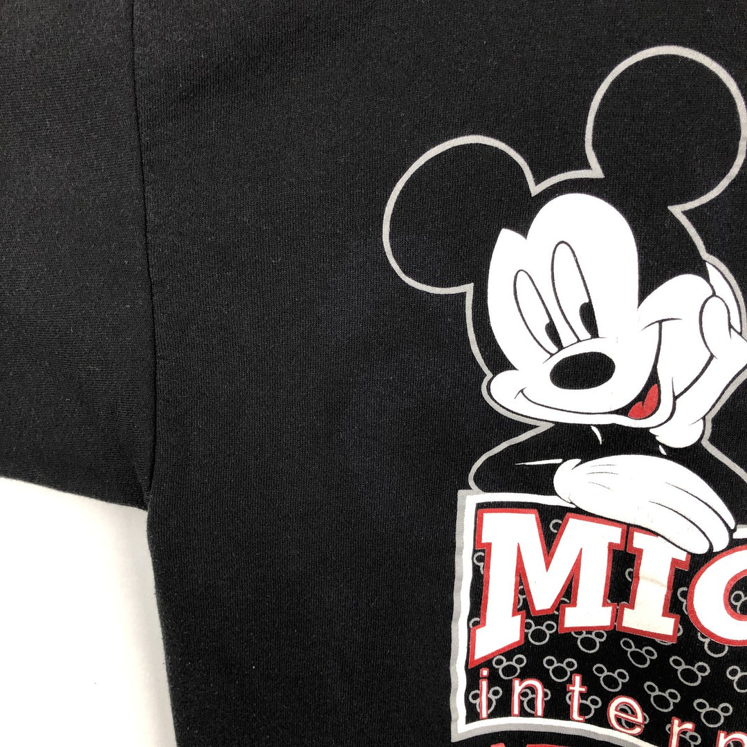 90'S Disney Mickey Mouse character sweatshirt, sweatshirt, made in USA, men's XL size, vintage polyester black type Vintage Second Hand