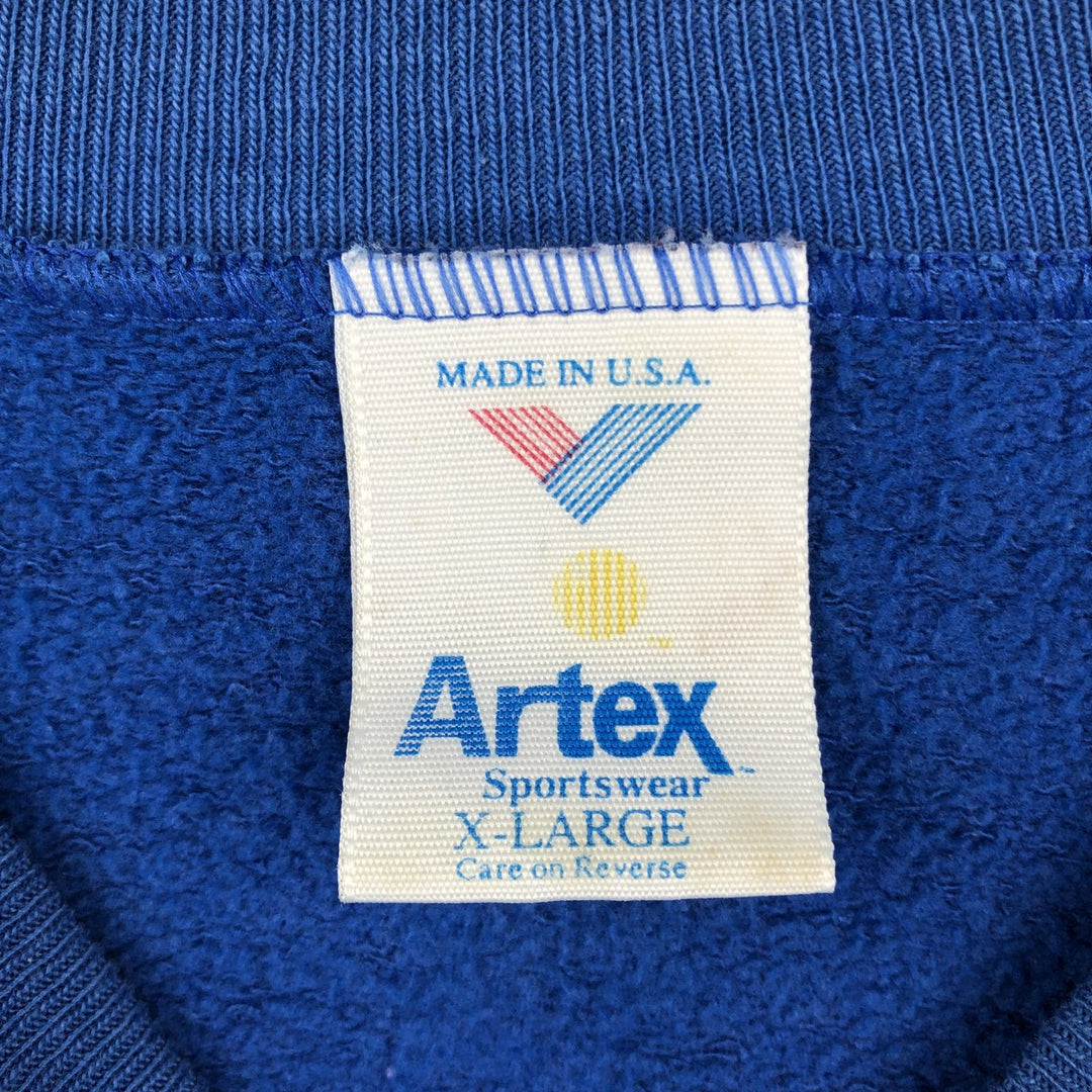 90'S Artex Looney Tunes Daffy Duck Character Sweatshirt, Made in USA, Men's XL equivalent. polyester blue type Vintage Second Hand