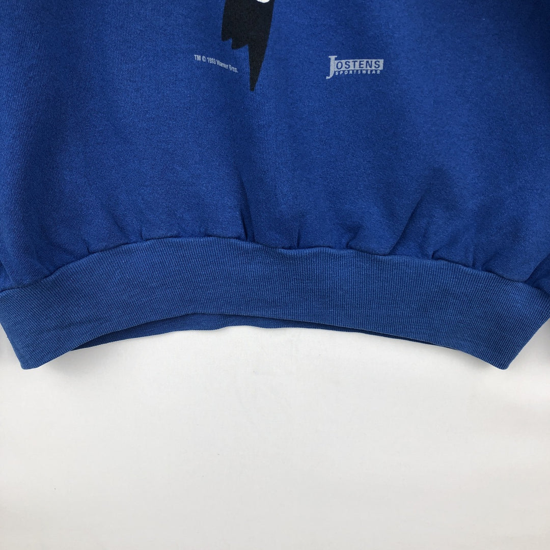 90'S Artex Looney Tunes Daffy Duck Character Sweatshirt, Made in USA, Men's XL equivalent. polyester blue type Vintage Second Hand
