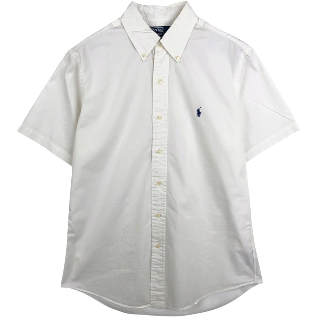 Ralph Lauren POLO by Ralph Lauren CUSTOM FIT short sleeve button down shirt, men's size M cotton white type Vintage Second Hand