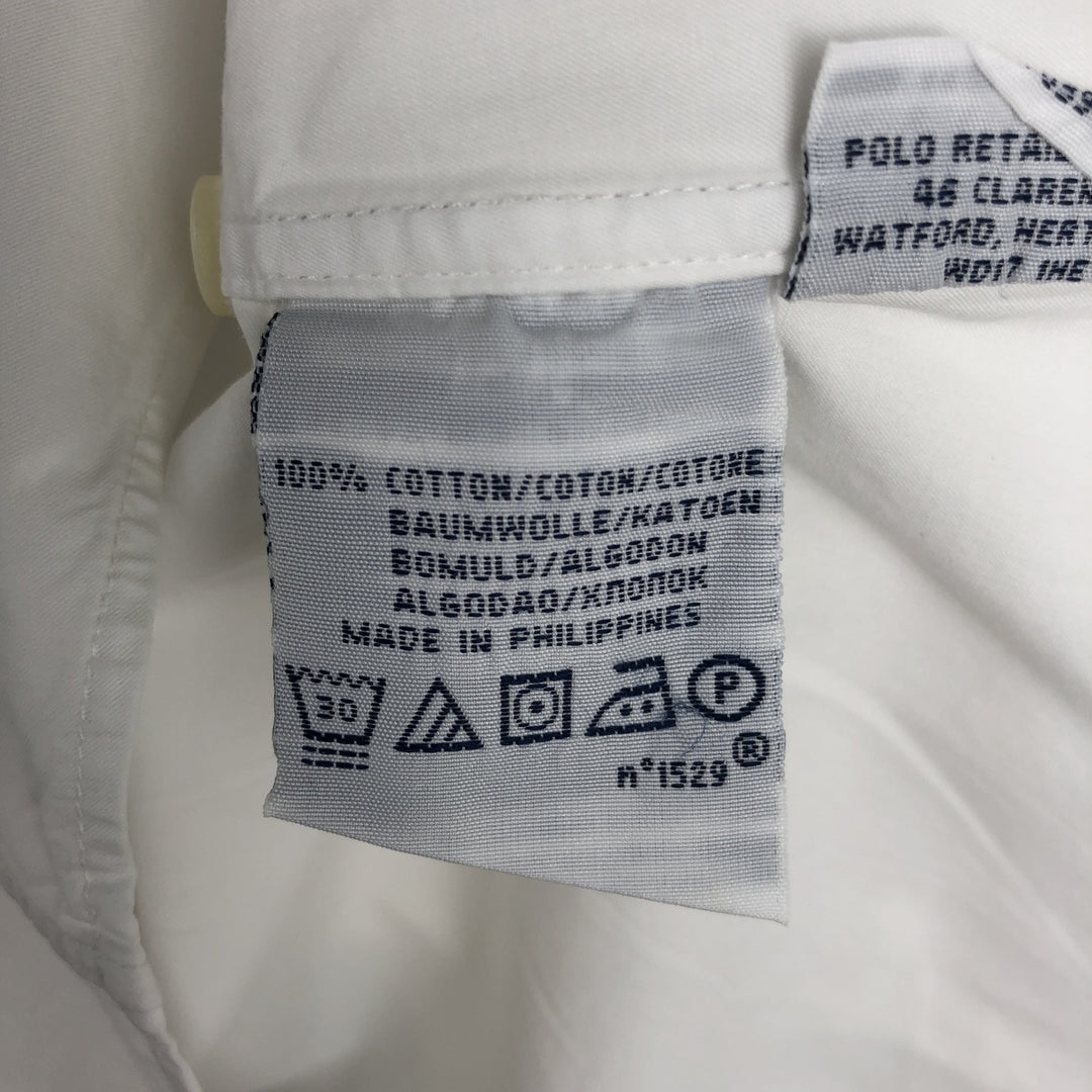 Ralph Lauren POLO by Ralph Lauren CUSTOM FIT short sleeve button down shirt, men's size M cotton white type Vintage Second Hand