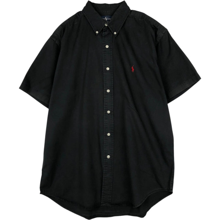 Ralph Lauren BLAKE short sleeve button down shirt, men's XL size cotton black type Vintage Second Hand