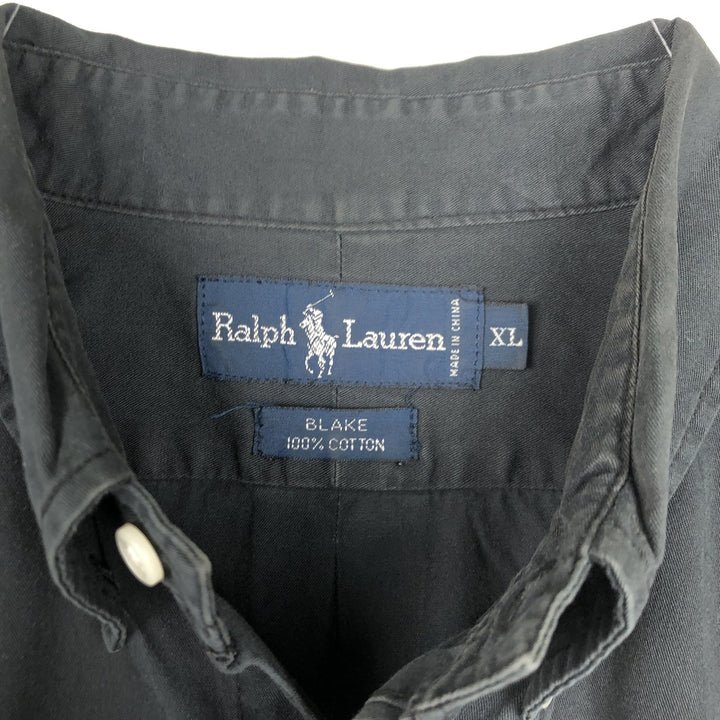 Ralph Lauren BLAKE short sleeve button down shirt, men's XL size cotton black type Vintage Second Hand