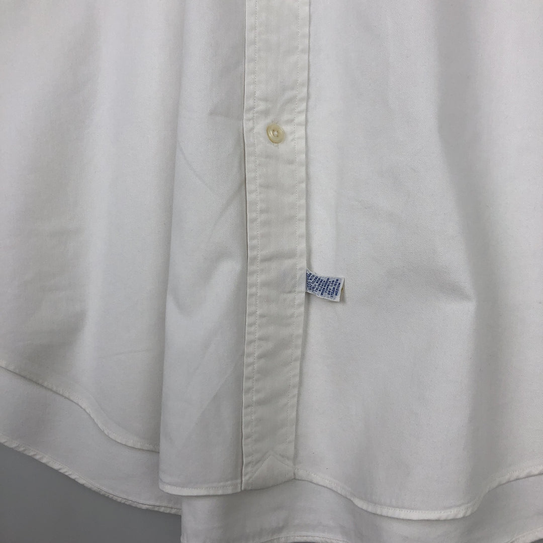 Ralph Lauren short sleeve button down shirt, men's size L cotton white type Vintage Second Hand
