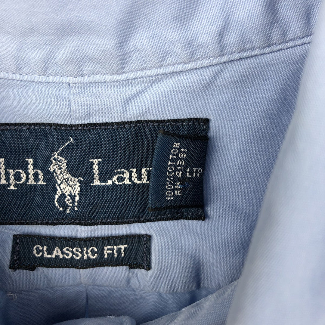Ralph Lauren Classic Fit short sleeve button down shirt, men's size L cotton Blue type light blue Vintage Second Hand