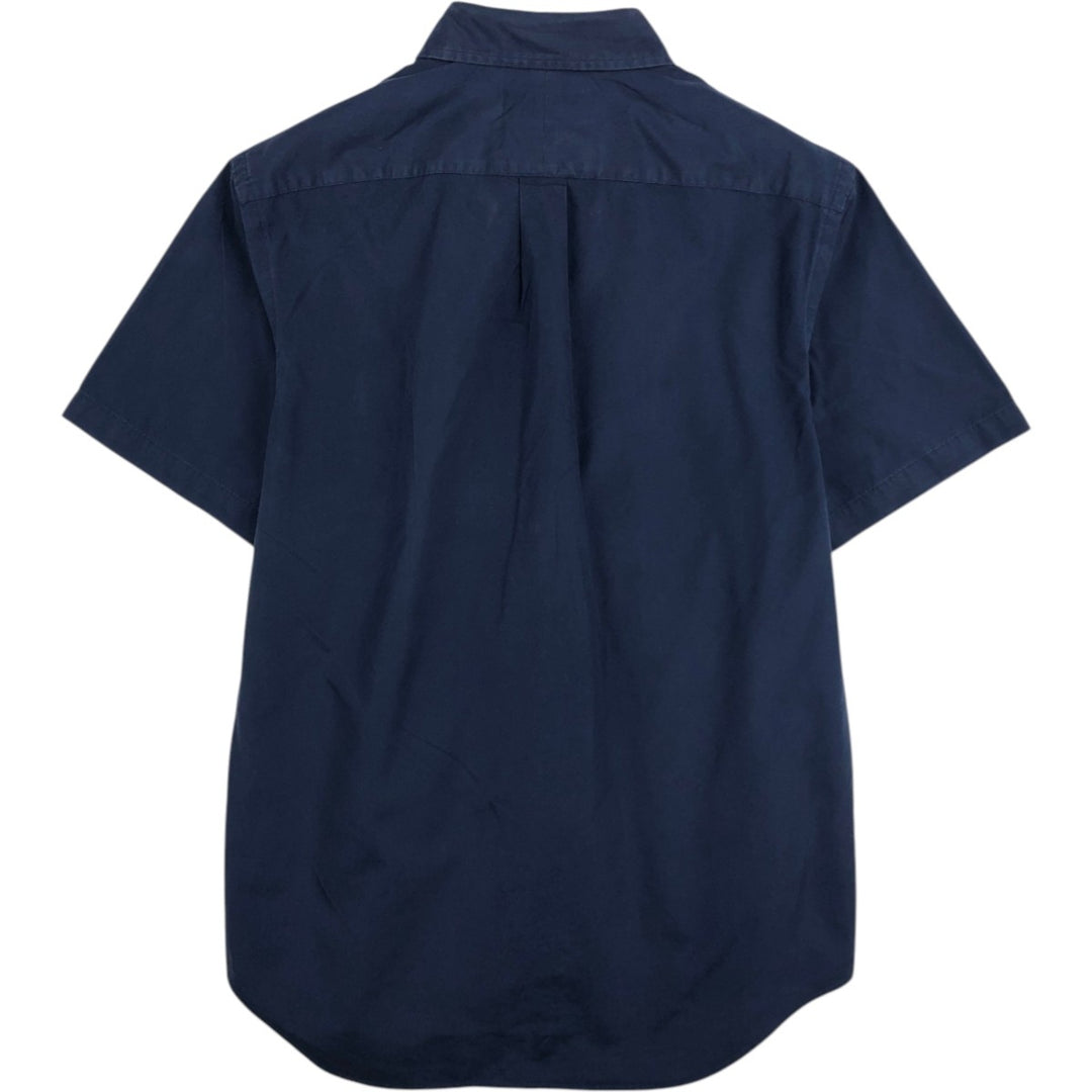 Ralph Lauren short sleeve button down shirt, men's size M cotton navy blue type Vintage Second Hand