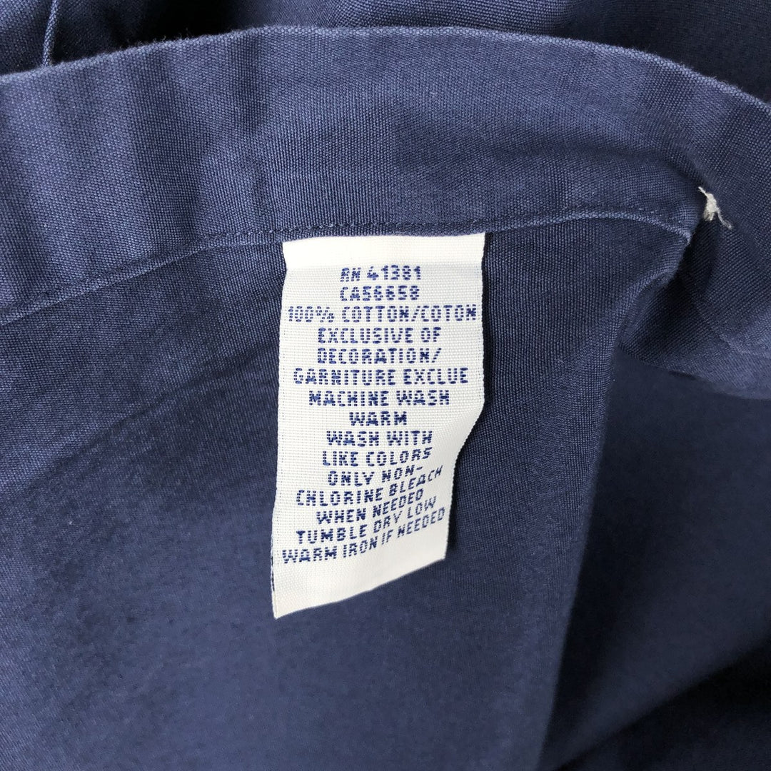 Ralph Lauren short sleeve button down shirt, men's size M cotton navy blue type Vintage Second Hand