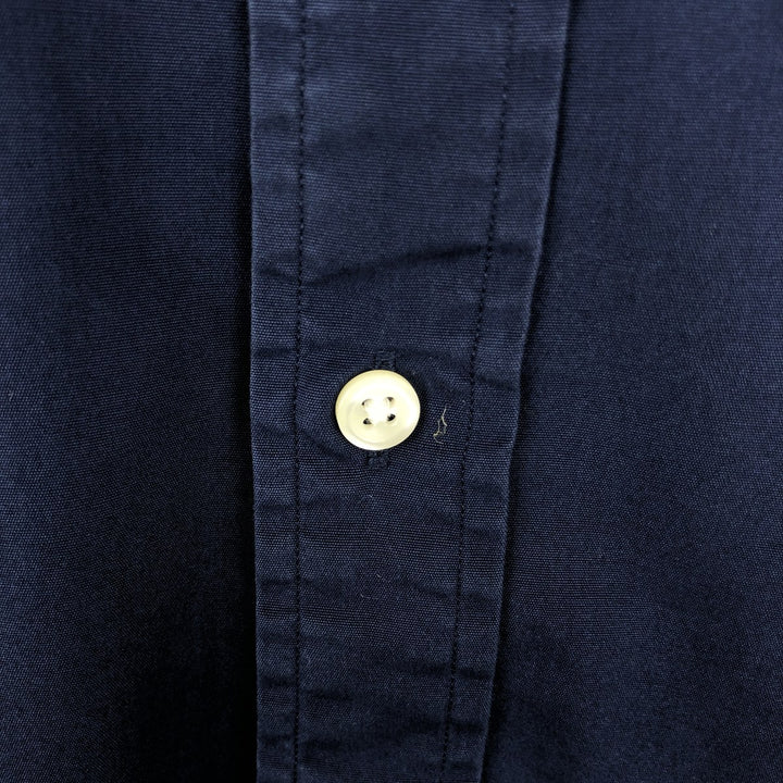 Ralph Lauren short sleeve button down shirt, men's size M cotton navy blue type Vintage Second Hand