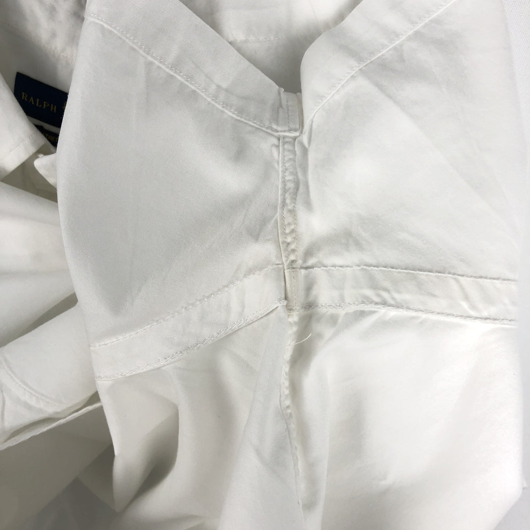 Ralph Lauren Featherweight Twill Short-Sleeve Button-Down Shirt, Men's Size XL (approx.) cotton white type Vintage Second Hand