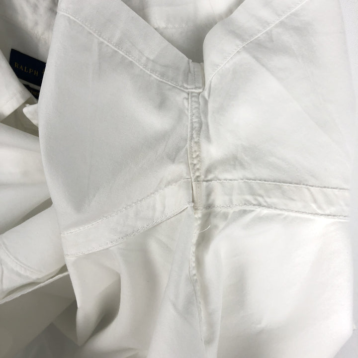 Ralph Lauren Featherweight Twill Short-Sleeve Button-Down Shirt, Men's Size XL (approx.) cotton white type Vintage Second Hand