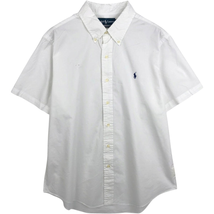 Ralph Lauren CUSTOM FIT short sleeve button down shirt, men's XL size unclear white type Vintage Second Hand