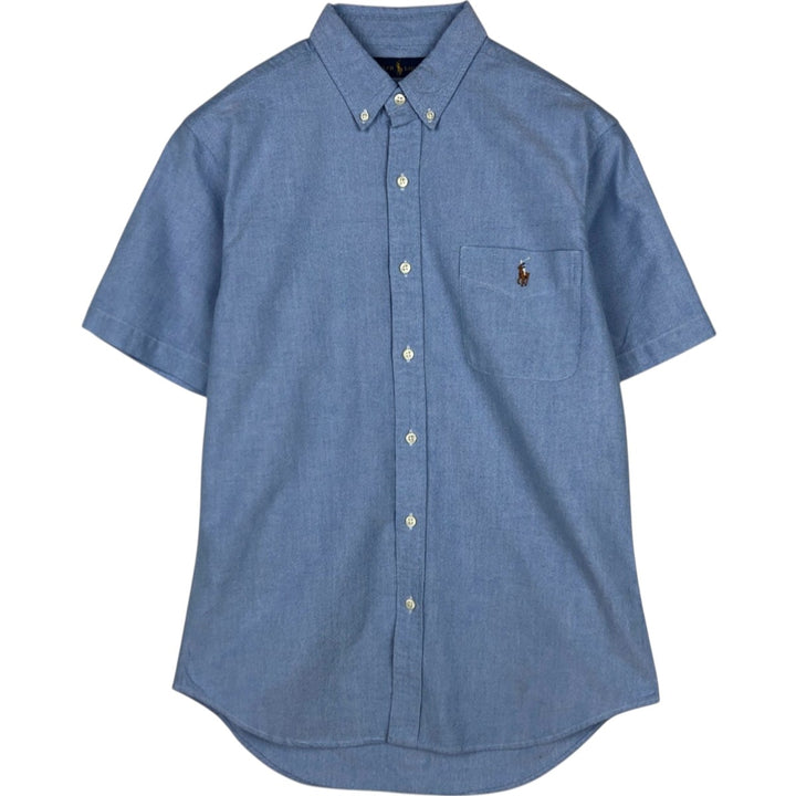 Ralph Lauren short sleeve button down shirt, men's size M cotton Blue type light blue Vintage Second Hand