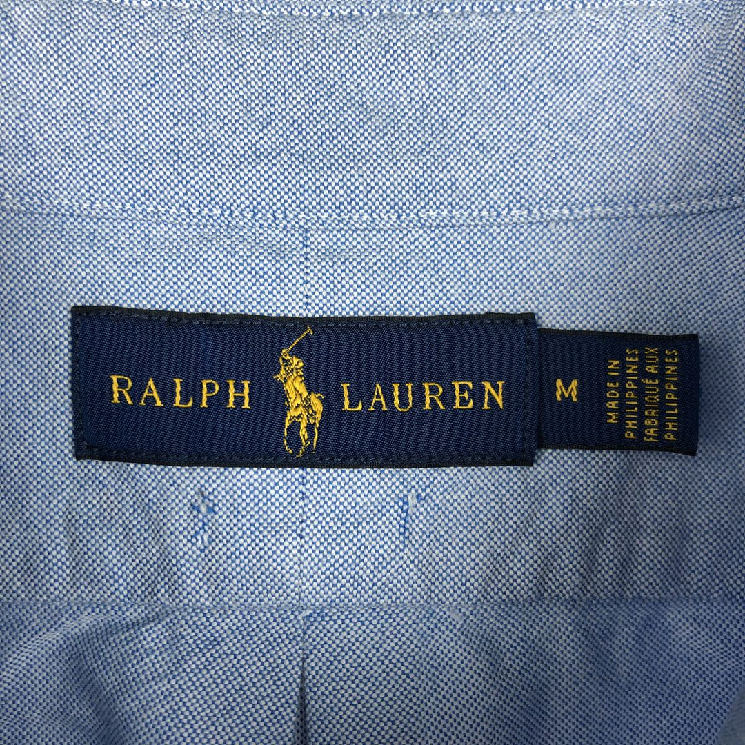 Ralph Lauren short sleeve button down shirt, men's size M cotton Blue type light blue Vintage Second Hand