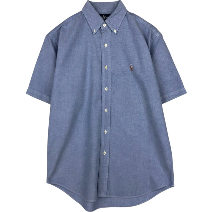 Ralph Lauren BLAKE short sleeve button down shirt, men's size L cotton Blue type light blue Vintage Second Hand