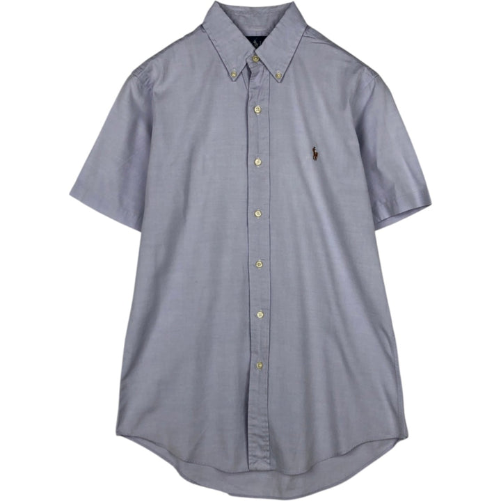 Ralph Lauren CUSTOM FIT short sleeve button down shirt, men's size M cotton Blue type light blue Vintage Second Hand
