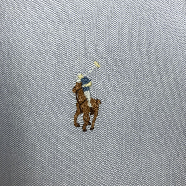 Ralph Lauren CUSTOM FIT short sleeve button down shirt, men's size M cotton Blue type light blue Vintage Second Hand