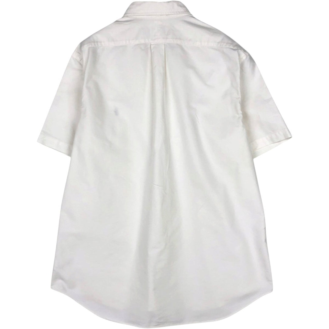 Ralph Lauren RALPH LAUREN short-sleeved button-down shirt, men's size L cotton white type Vintage Second Hand