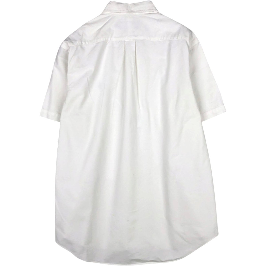 Ralph Lauren RALPH LAUREN short-sleeved button-down shirt, men's size L cotton white type Vintage Second Hand