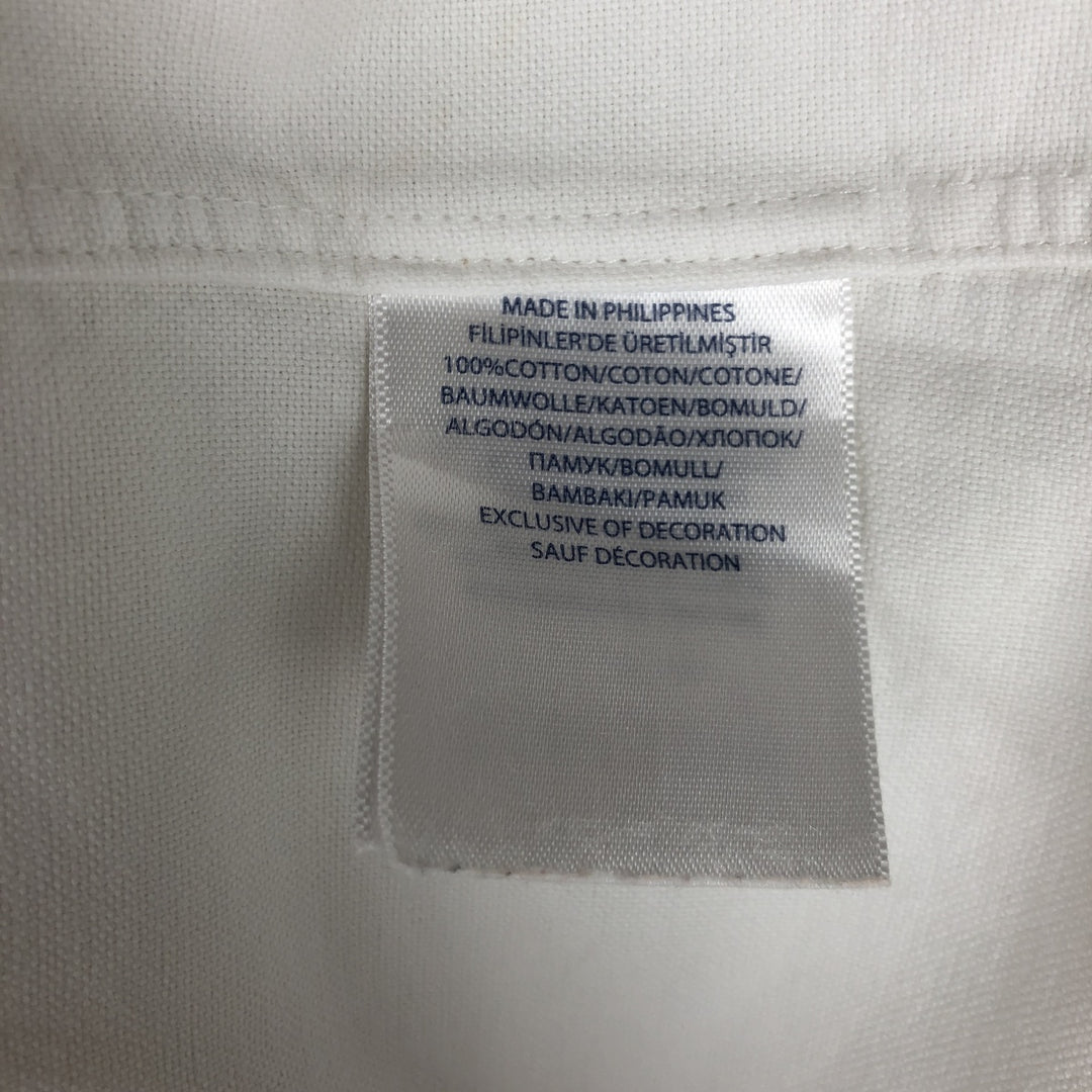 Ralph Lauren RALPH LAUREN short-sleeved button-down shirt, men's size L cotton white type Vintage Second Hand