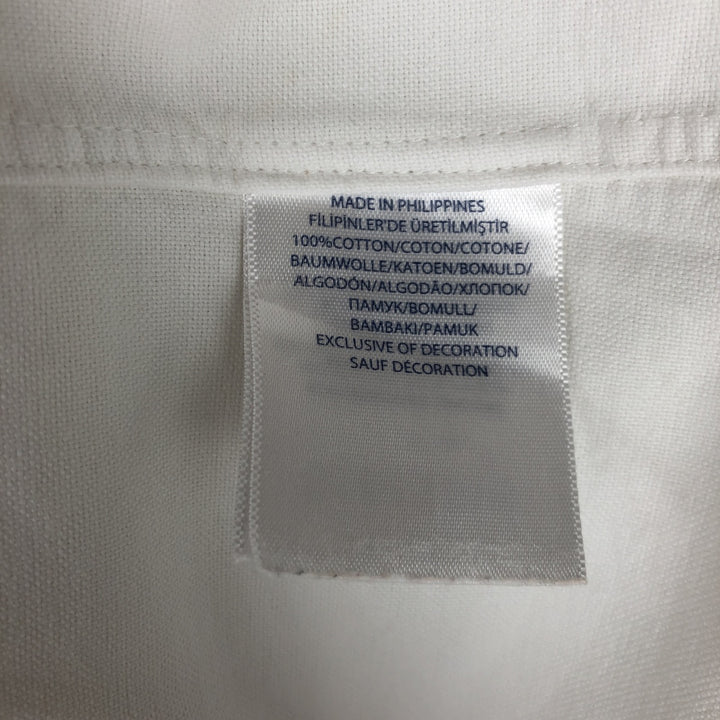 Ralph Lauren RALPH LAUREN short-sleeved button-down shirt, men's size L cotton white type Vintage Second Hand