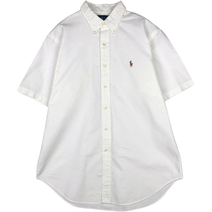Ralph Lauren Classic Fit short sleeve button down shirt, men's size L cotton white type Vintage Second Hand