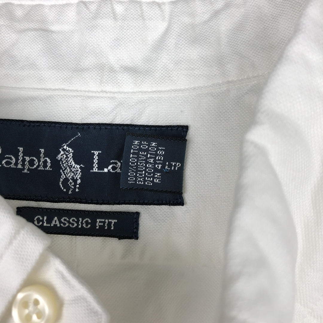 Ralph Lauren Classic Fit short sleeve button down shirt, men's size L cotton white type Vintage Second Hand