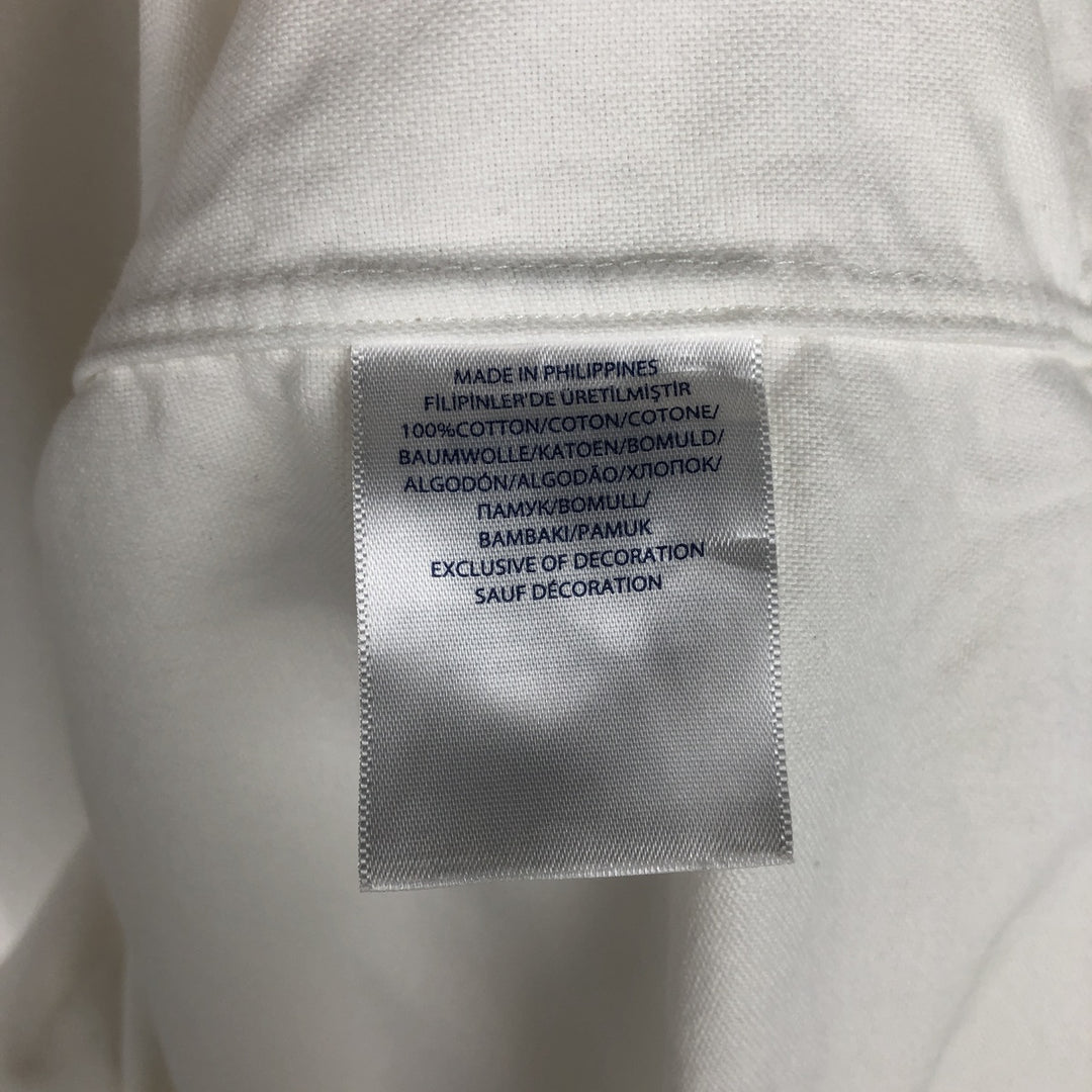 Ralph Lauren short sleeve button down shirt, men's size M cotton white type Vintage Second Hand